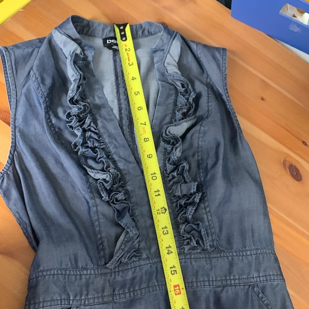 Bebe Deep V Neck Lightweight Summer Dress w Pockets, Side  Zipper, 100% Lyocell - Picture 12 of 16